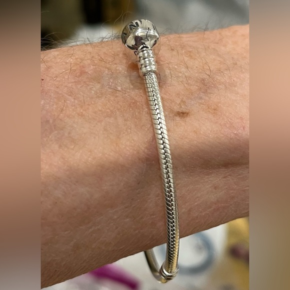 ❤️ Pandora Moments Snake Chain Bracelet Size Approx 16 inches length - Picture 5 of 6